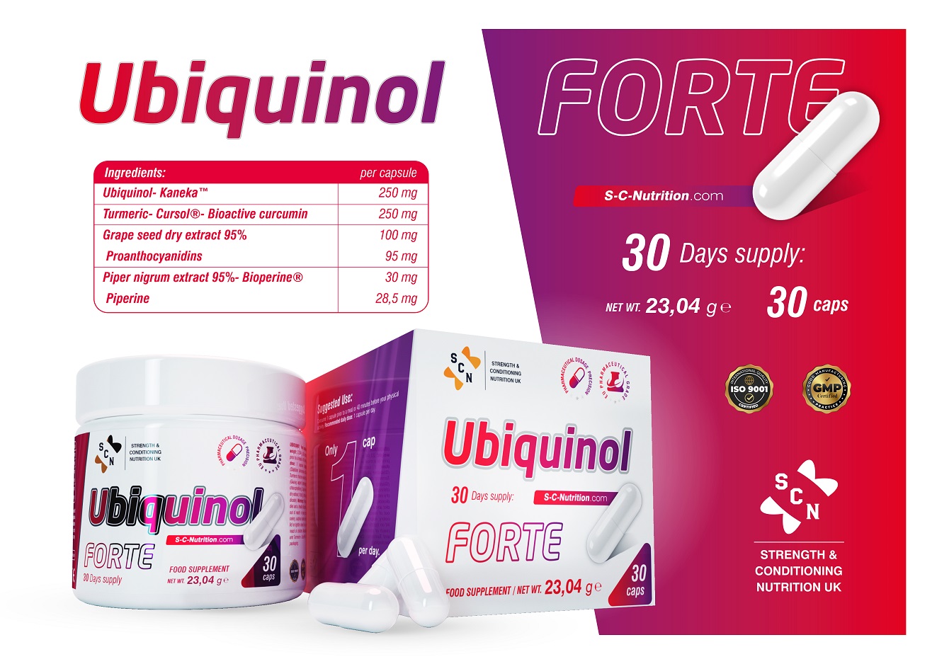Ubiquinol Forte - Ubiquinol, Curcumin, Proanthocyanidins & Bioperine- Image 1
